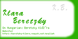 klara beretzky business card